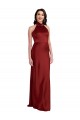 Vendedor de Cabeçada Cetim Elástico Sem Mangas Sem encosto Borgonha Vestidos de Madrinha / Vestidos de Noite / Vestidos de Festa