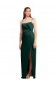 Vendedor de Alças finas Cetim Elástico Sem Mangas Lombar Caçador Verde Vestidos de Madrinha / Vestidos de Noite / Vestidos de Festa