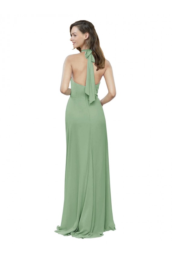 Vendedor de Cabeçada Chiffon Sem Mangas Ervas Marinhas Vestidos de Madrinha