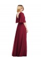 Vendedor de Decote V Chiffon Mangas Esvoaçantes Fumo Verde Vestidos de Madrinha