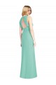 Vendedor de Decote Joia Chiffon Sem Mangas Abrir de volta Jade Vestidos de Madrinha