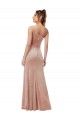 Vendedor de Um Ombro Veludo Elástico Sem Mangas Rosa Vestidos de Madrinha / Vestidos de Noite / Vestidos de Festa