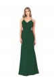 Vendedor de Decote V Chiffon Sem Mangas Verde Escuro Vestidos de Madrinha