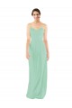 Vendedor de Decote V Chiffon Sem Mangas Buraco da fechadura Verde Menta Vestidos de Madrinha
