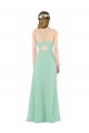 Vendedor de Decote V Chiffon Sem Mangas Buraco da fechadura Verde Menta Vestidos de Madrinha