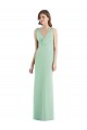 Vendedor de Decote V Chiffon Sem Mangas Abrir de volta Verde Menta Vestidos de Madrinha