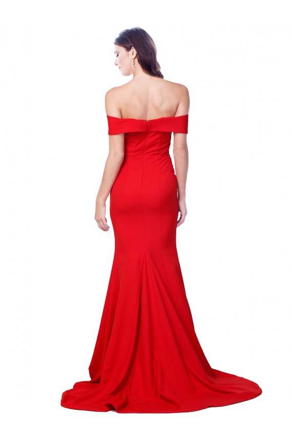 Vendedor de Amor Crepe Esticado Sem Mangas Vermelho Vestidos de Madrinha / Vestidos de Noite / Vestidos de Festa