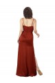 Vendedor de Alças finas Cetim Sedoso Sem Mangas Lombar Vermelho Vestidos de Madrinha / Vestidos de Noite / Vestidos de Festa